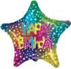 Birthday Star Multicolor Foil Balloons
